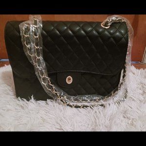 Black Vegan Leather Bag/Tote Bag/ Cross Body